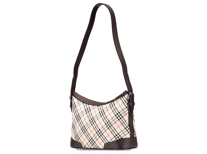 Borsa a tracolla in tela Burberry Beige Nova Check - vista 2