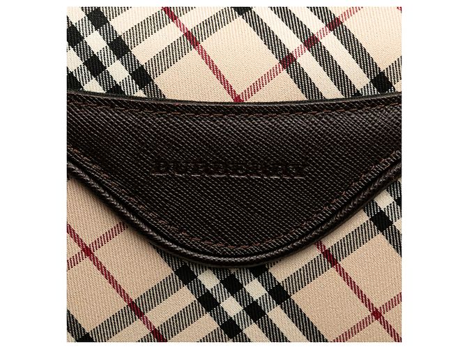 Borsa a tracolla in tela Burberry Beige Nova Check - vista 6
