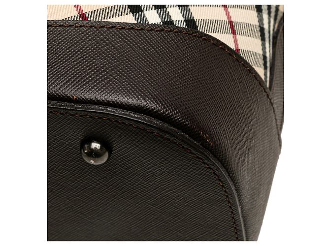Borsa a tracolla in tela Burberry Beige Nova Check - vista 9