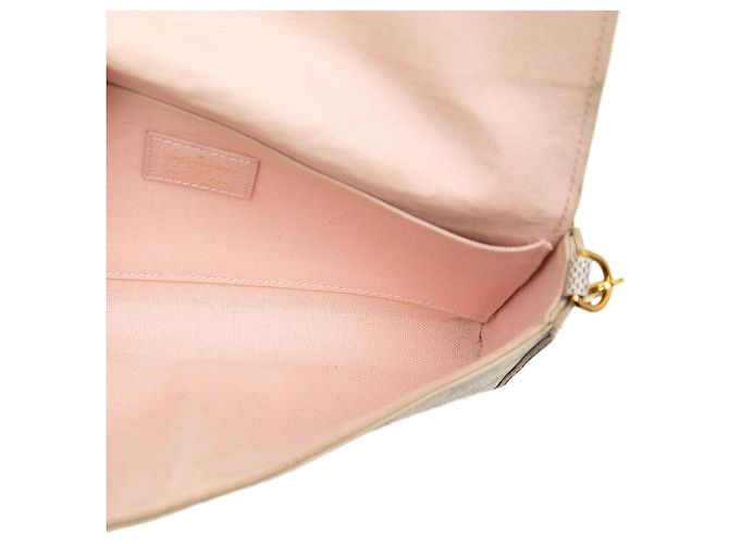 Pochette Félicie Louis Vuitton Pochette Felicie in Damier Azur bianco - vista 4