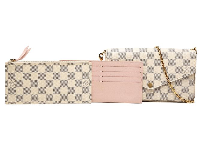 Pochette Félicie Louis Vuitton Pochette Felicie in Damier Azur bianco - vista 8