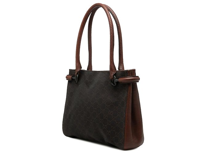 Borsa a tracolla Gucci in denim GG marrone Marrone scuro - vista 2
