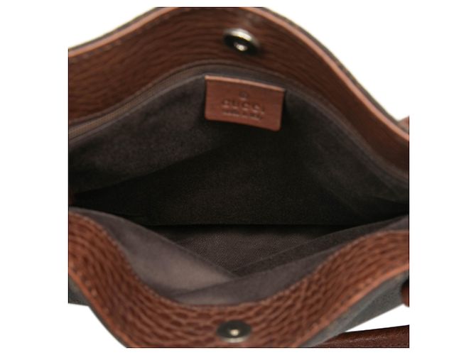 Borsa a tracolla Gucci in denim GG marrone Marrone scuro - vista 4