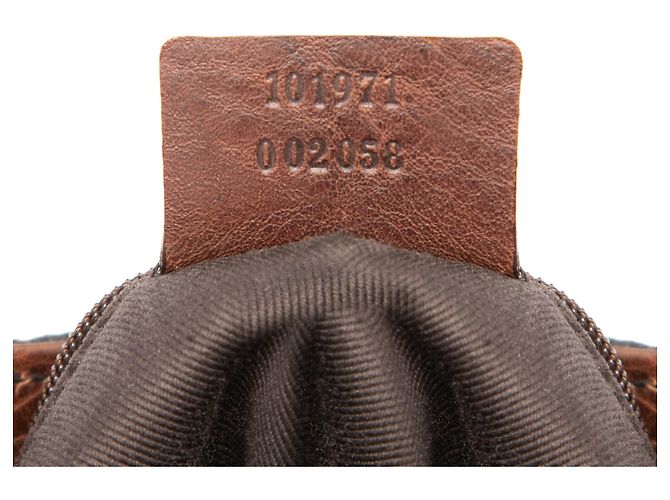 Borsa a tracolla Gucci in denim GG marrone Marrone scuro - vista 6