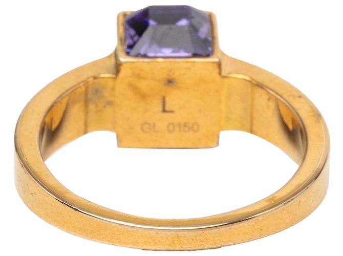 Anello Cocktail Gamble in Oro e Cristallo Placcato Oro Louis Vuitton L D'oro - vista 3