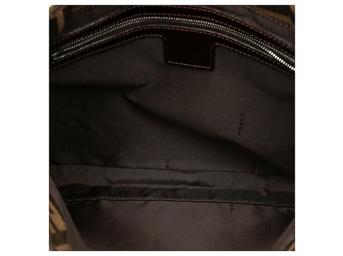 Bolsa de ombro Fendi em lona Zucca marrom - vista 4