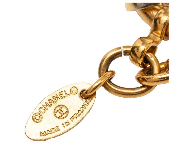 Collana con pendente Chanel Gold CC placcato oro a forma di diamante D'oro - vista 4