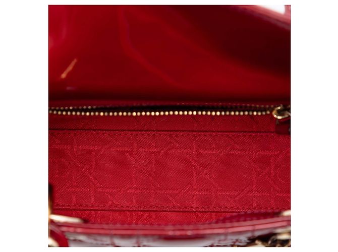 Lady Dior mini in vernice rosso cannage Bordò - vista 4