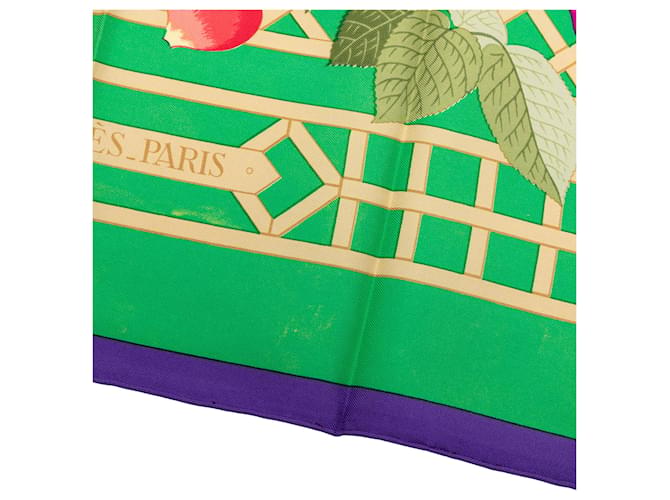 Sciarpa in seta Hermès Green Roseraie 90 Verde - vista 5
