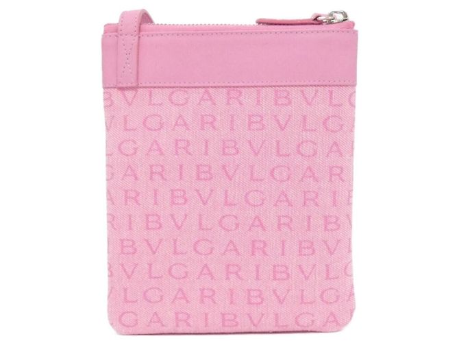 Bulgari Borsa a tracolla Bvlgari in tela rosa e pelle - vista 2