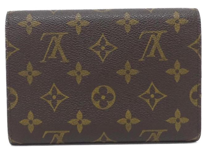 Louis Vuitton Monogram Portefeuille Tresor Etui Papier Wallet Marrone - vista 2