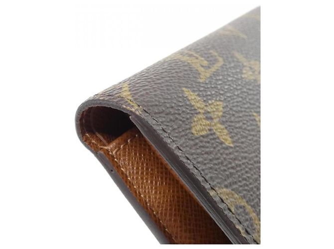 Louis Vuitton Monogram Portefeuille Tresor Etui Papier Wallet Marrone - vista 3