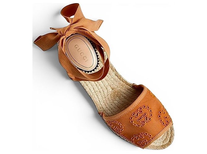 Gucci Keilabsatz-Espadrilles aus Wildleder Braun - Ansicht 11