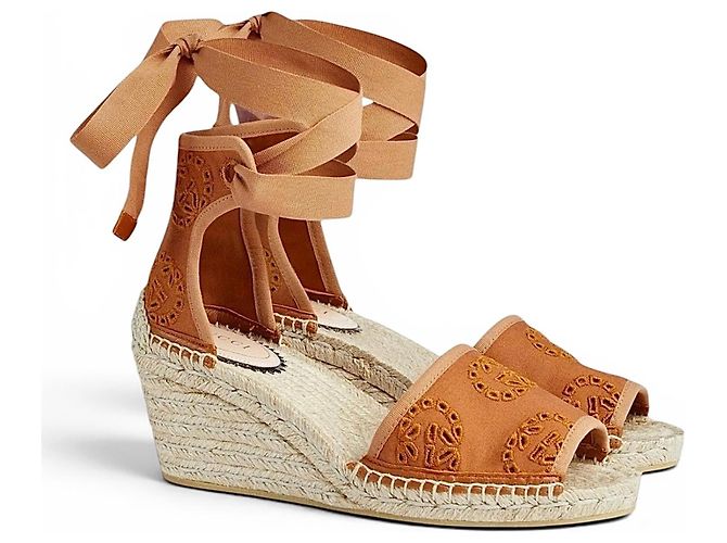 Gucci Keilabsatz-Espadrilles aus Wildleder Braun - Ansicht 15