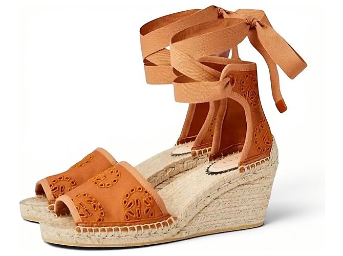 Gucci Keilabsatz-Espadrilles aus Wildleder Braun - Ansicht 2