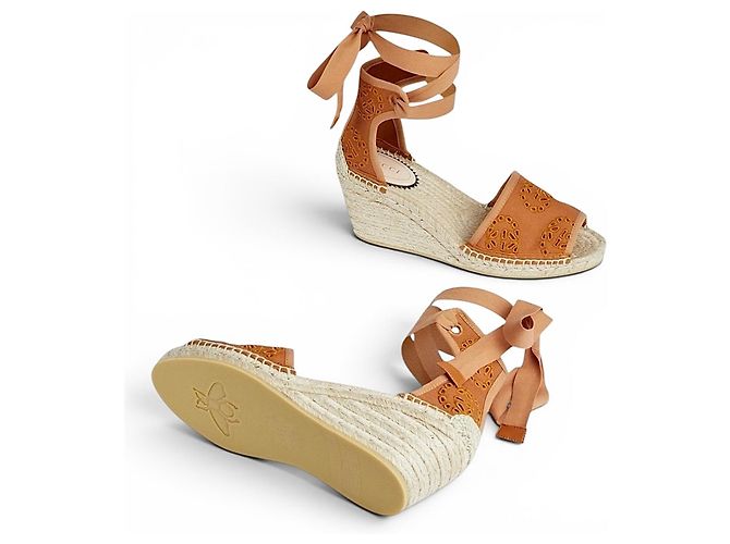 Gucci Keilabsatz-Espadrilles aus Wildleder Braun - Ansicht 3