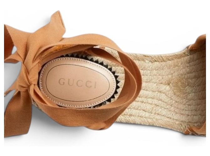 Gucci Keilabsatz-Espadrilles aus Wildleder Braun - Ansicht 5