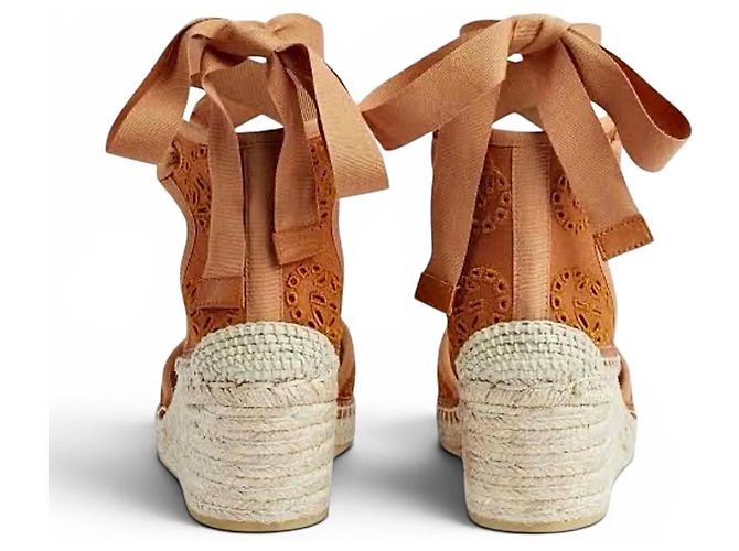 Gucci Keilabsatz-Espadrilles aus Wildleder Braun - Ansicht 7