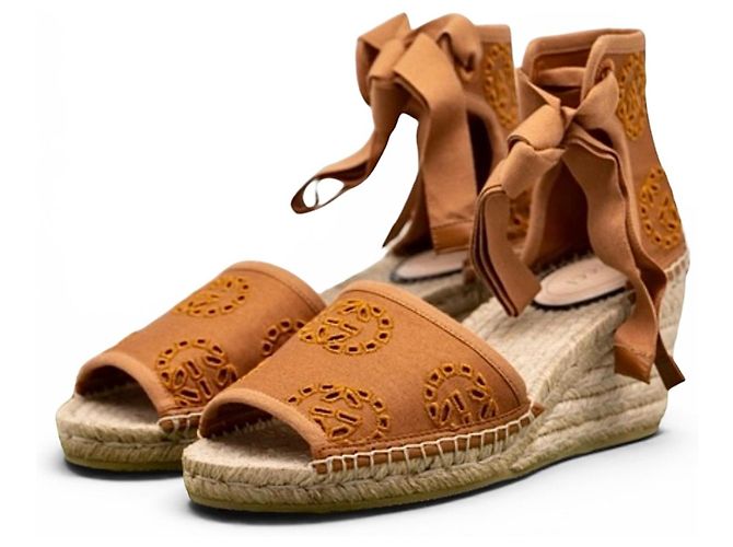 Gucci Keilabsatz-Espadrilles aus Wildleder Braun - Ansicht 8