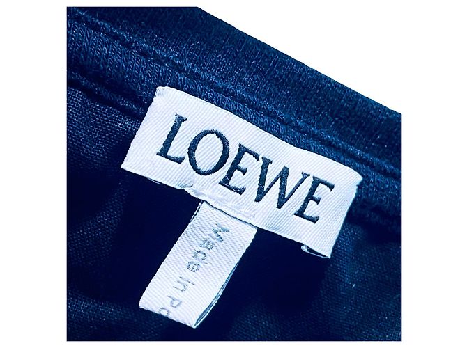 Loewe langes Strickkleid in Navy Blau mit Streifen Blanco Azul Naranja - vista 13