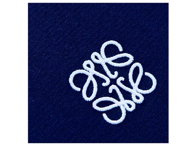 Loewe langes Strickkleid in Navy Blau mit Streifen Blanco Azul Naranja - vista 8