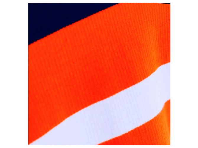 Loewe langes Strickkleid in Navy Blau mit Streifen Blanco Azul Naranja - vista 9