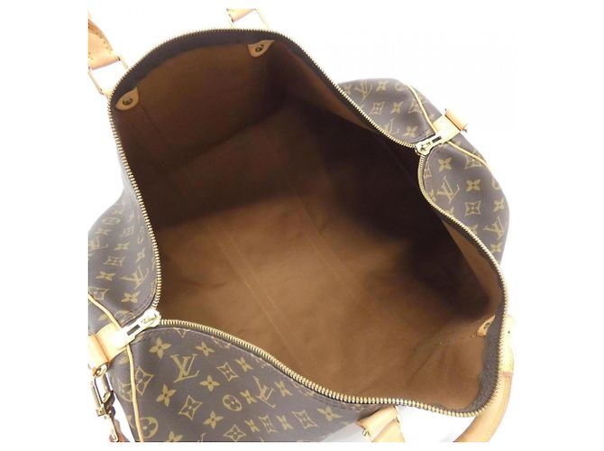 Borsa Boston Louis Vuitton Monogram Keepall Bandoulière 55cm Marrone Monogramma - vista 9