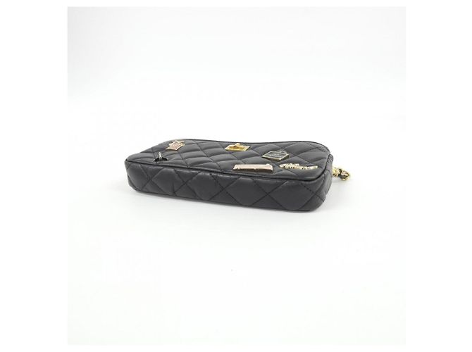 Catena per portafoglio in pelle nera Chanel 84214 Nero - vista 3