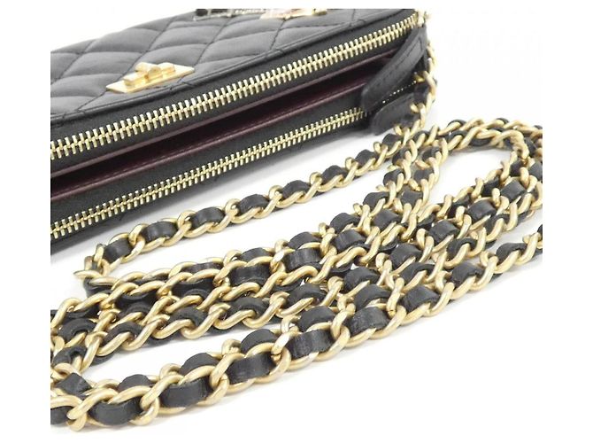 Catena per portafoglio in pelle nera Chanel 84214 Nero - vista 7