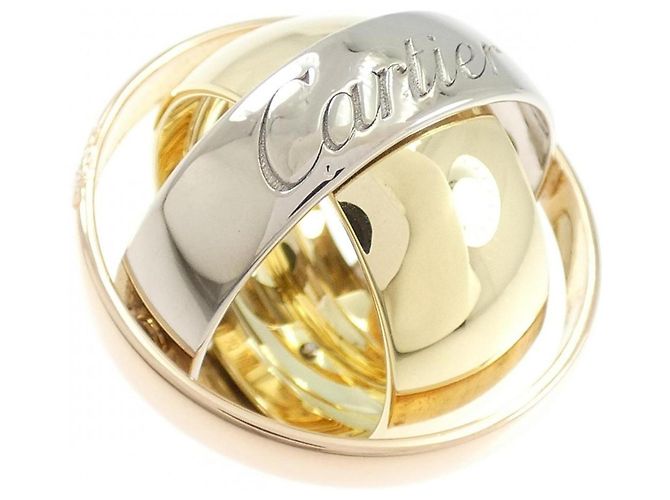 Anello Cartier Trinity Must Essence 2002 Christmas Limited Edition Rosa Bianco Giallo - vista 3