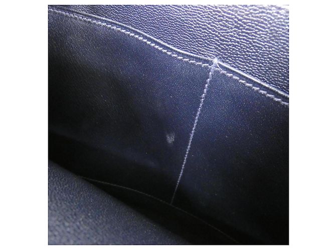 Borsa a mano Hermès blu navy in pelle box calf - vista 10