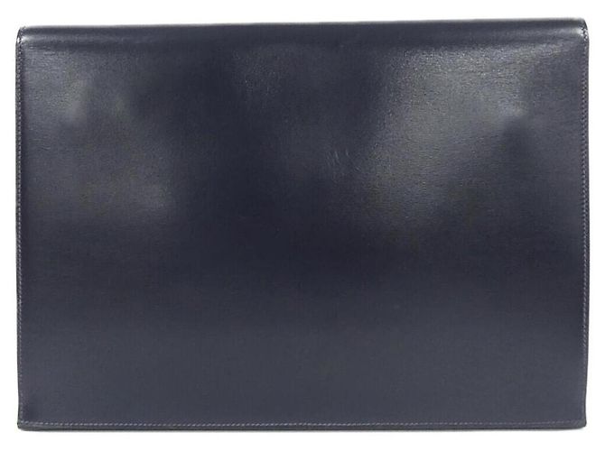 Borsa a mano Hermès blu navy in pelle box calf - vista 2