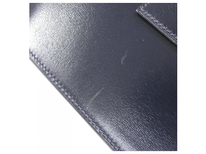 Borsa a mano Hermès blu navy in pelle box calf - vista 4