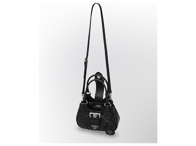 Prada Moon Re-Edition 2002 Handtasche aus schwarzem Leder - Ansicht 4