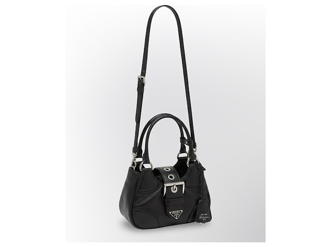 Prada Moon Re-Edition 2002 Handtasche aus schwarzem Leder - Ansicht 5