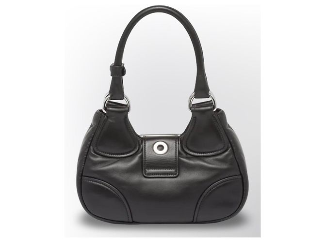 Prada Moon Re-Edition 2002 Handtasche aus schwarzem Leder - Ansicht 9