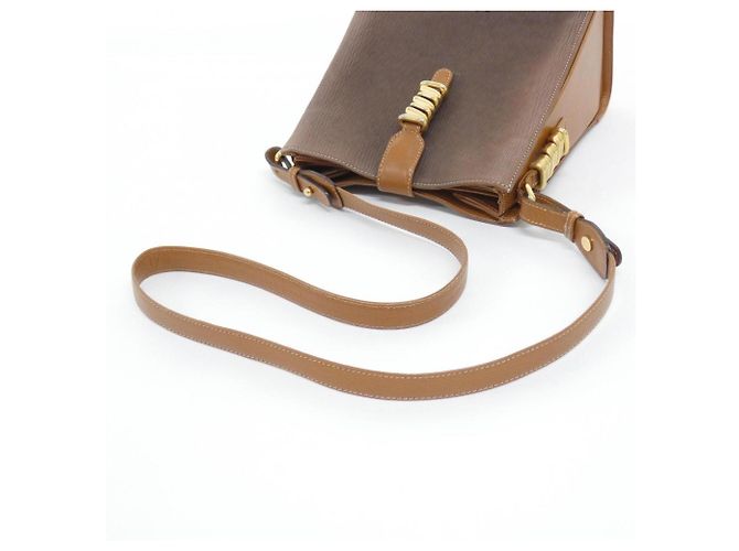 Borsa a tracolla in pelle marrone Loewe - vista 7