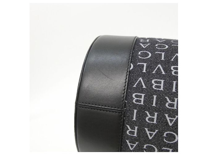 Bulgari Borsa a tracolla in denim Bvlgari Marrone Nero - vista 2