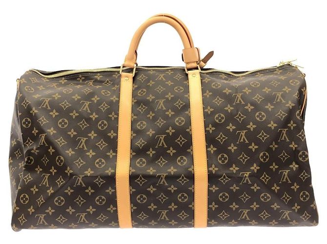 Louis Vuitton Monogram Keepall Bandoulière 60cm Borsa Boston Marrone - vista 2