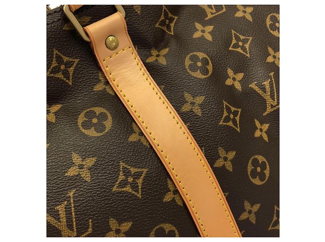 Louis Vuitton Monogram Keepall Bandoulière 60cm Borsa Boston Marrone - vista 5
