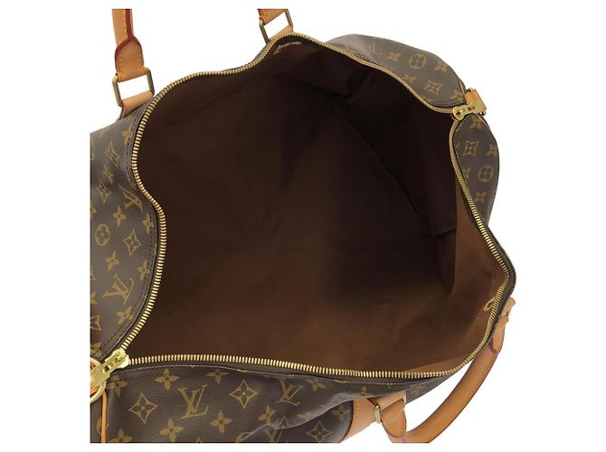 Louis Vuitton Monogram Keepall Bandoulière 60cm Borsa Boston Marrone - vista 8