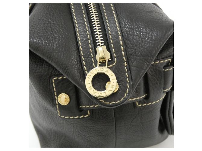 Bulgari Borsa in pelle nera Bvlgari Nero - vista 4