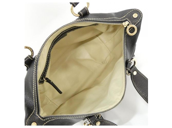 Bulgari Borsa in pelle nera Bvlgari Nero - vista 6