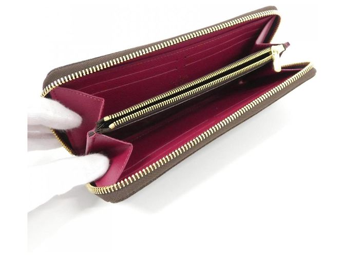 Cartera Louis Vuitton Monogram Portefeuille Clemence Castaño Fucsia - vista 3