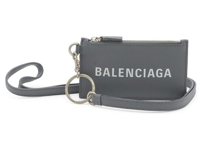 Tarjetero de cuero gris Balenciaga Castaño - vista 2