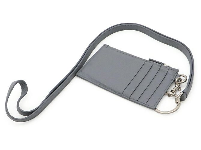 Tarjetero de cuero gris Balenciaga Castaño - vista 3