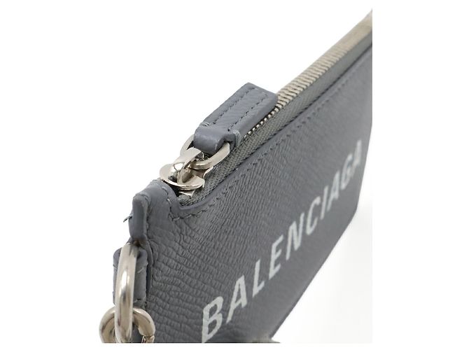 Tarjetero de cuero gris Balenciaga Castaño - vista 5