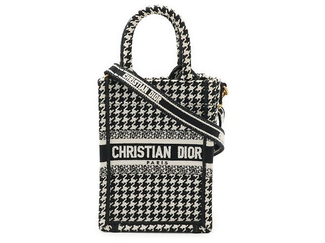 Borsa per telefono Christian Dior Book Tote Nero Bianco - vista 2