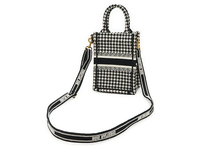 Borsa per telefono Christian Dior Book Tote Nero Bianco - vista 3