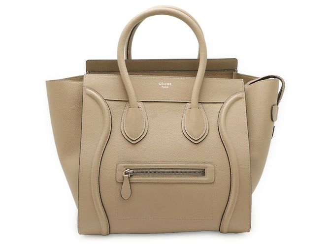 Céline Borsa Tote Celine Luggage Mini Shopper Beige - vista 2